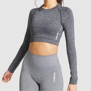 Gymshark Adapt Marl Seamless Long Sleeve Crop Top